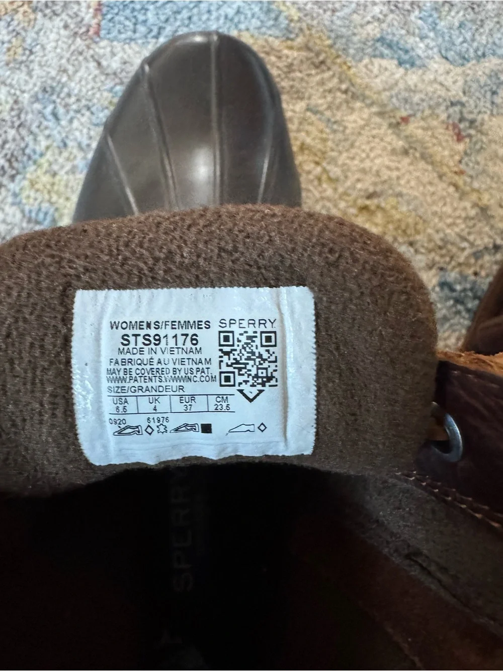 Sperry Kids Brown Leather and Black Waterproof Duck Boots